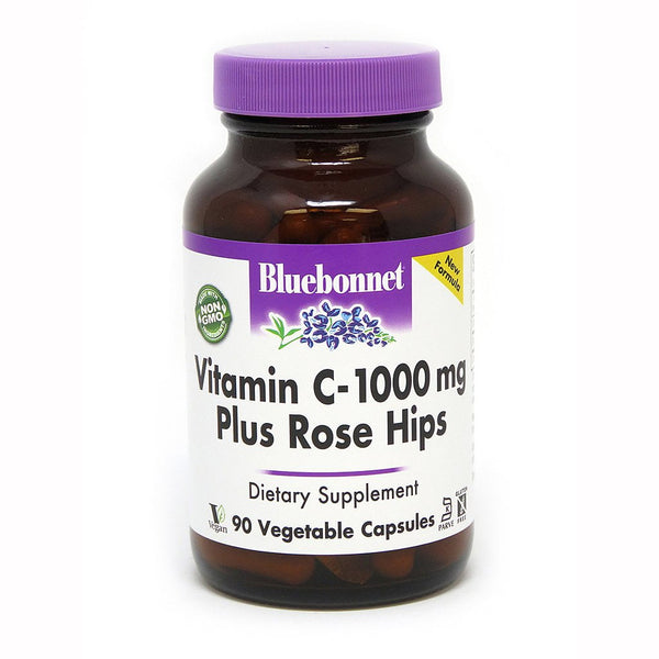 Bluebonnet Vitamin C 1000mg Plus Rose Hips 90caps - AdvantageSupplements.com