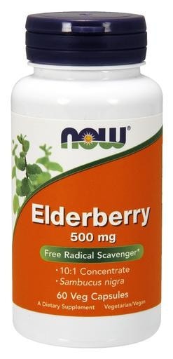 NOW Foods Elderberry 500mg 60 Veggie Caps - AdvantageSupplements.com