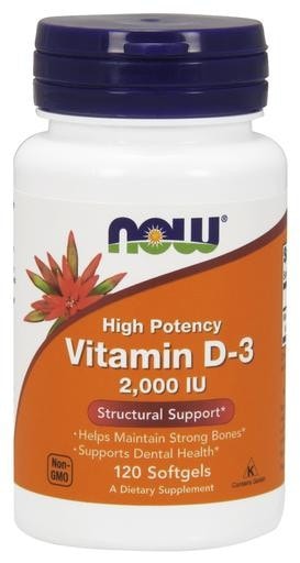 NOW Foods Vitamin D-3 High Potency 2000IU 120softgels - AdvantageSupplements.com