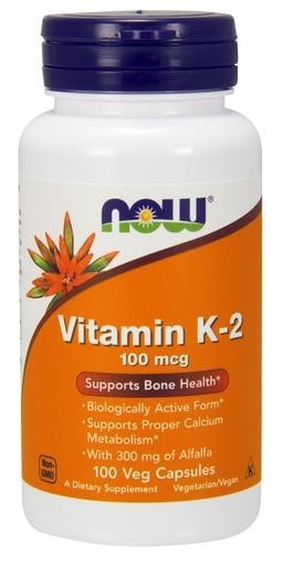 NOW Foods Vitamin K-2 100mcg 100 Veggie Caps - AdvantageSupplements.com
