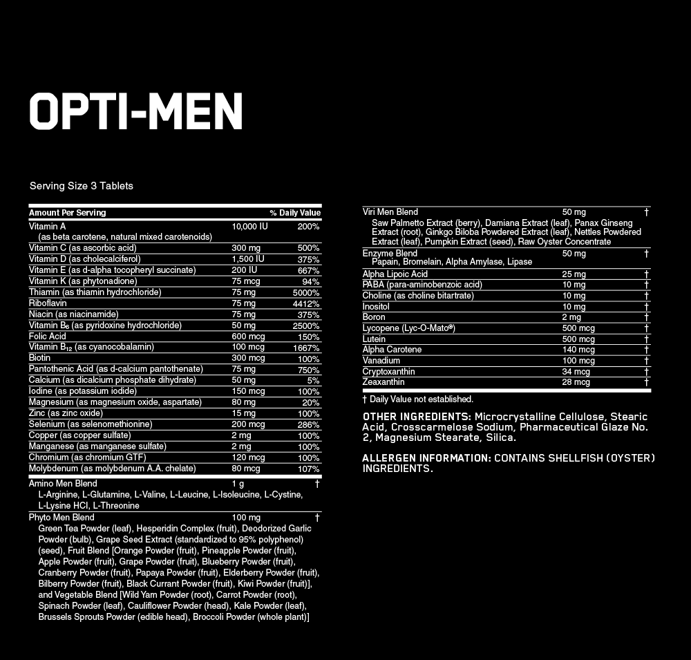 Optimum Nutrition Opti-Men 90tabs - AdvantageSupplements.com