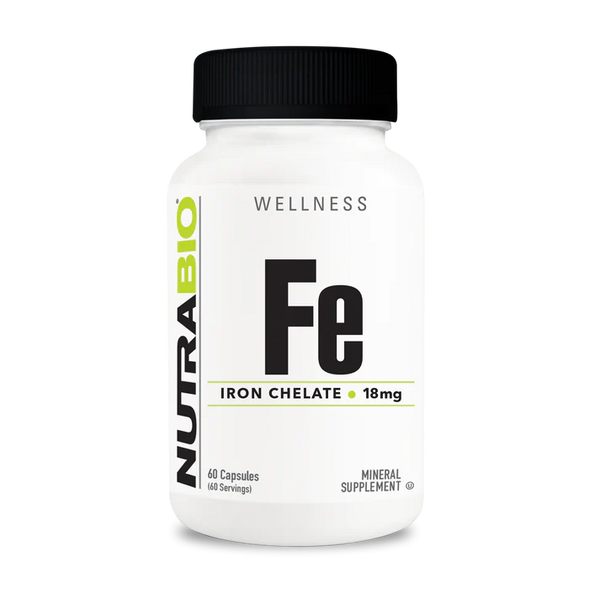NutraBio Chelated Iron (18mg) 60 caps