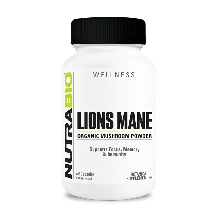 NutraBio Lion's Mane Organic (500mg) 60 Capsule