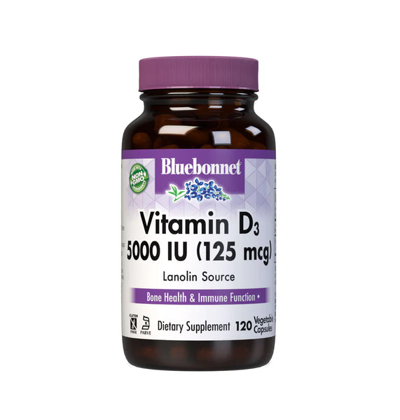 Bluebonnet Nutrition Vitamin D3 5000 IU 125mcg (120 Capsules)