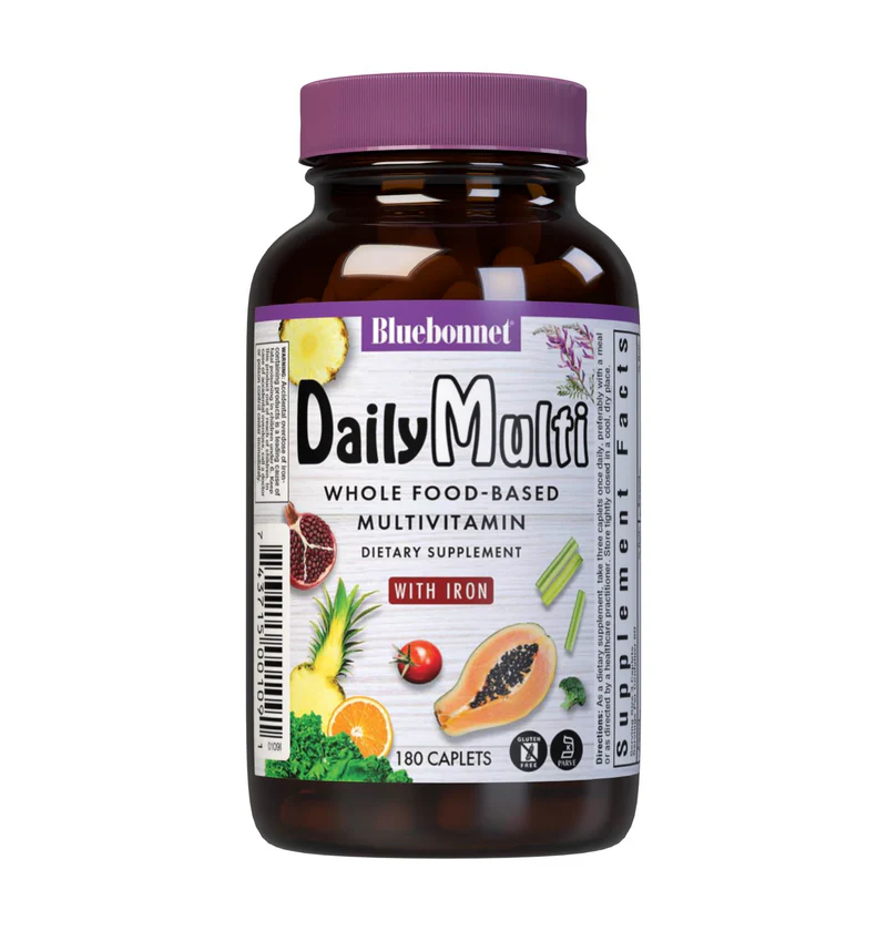 Bluebonnet Nutrition Daily Multi (With Iron) 180 Caplets (Formerly Super Earth Multinutrient)