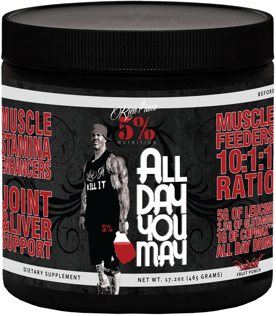 Rich Piana 5% Nutrition All Day You May BCAA 30 servings - AdvantageSupplements.com