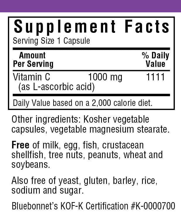Bluebonnet Vitamin C 1000mg 90tab - AdvantageSupplements.com