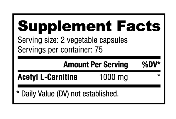 Nutrabio Acetyl L-Carnitine 150caps