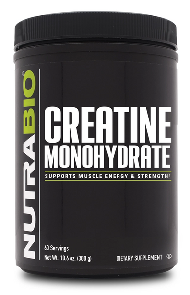 NutraBio Creatine Monohydrate Powder 300 Grams