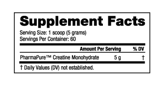 NutraBio Creatine Monohydrate Powder 300 Grams