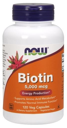 NOW Foods Biotin 5000mcg 120 Veggie Caps - AdvantageSupplements.com