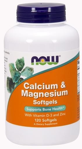 NOW Foods Calcium & Magnesium with Vitamin D-3 and Zinc 120softgels - AdvantageSupplements.com