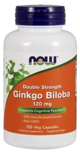 NOW Foods Ginkgo Biloba 120mg 100 Vggie Caps - AdvantageSupplements.com