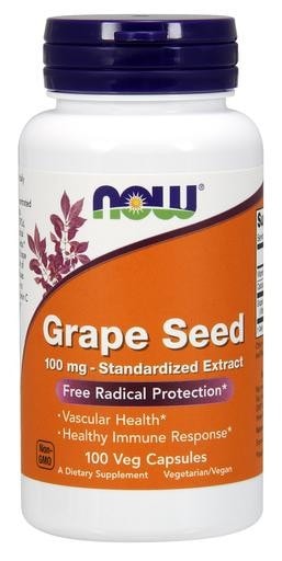 NOW Foods Grape Seed 100mg 100 Vcaps - AdvantageSupplements.com