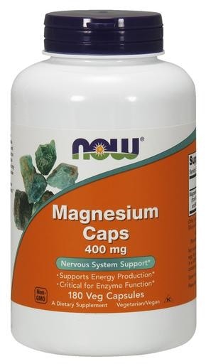 NOW Foods Magnesium 400mg 180 Veggie Caps - AdvantageSupplements.com