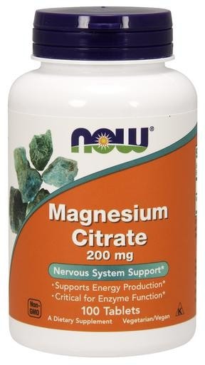 NOW Foods Magnesium Citrate 200mg 100tabs - AdvantageSupplements.com