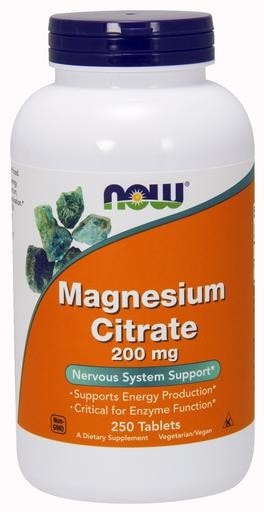 NOW Foods Magnesium Citrate 200mg 250tabs - AdvantageSupplements.com