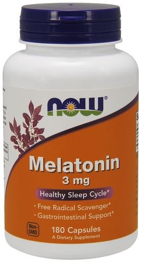 NOW Foods Melatonin 3mg 180caps - AdvantageSupplements.com