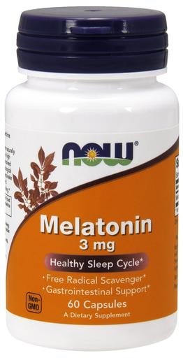 NOW Foods Melatonin 3mg 60caps - AdvantageSupplements.com