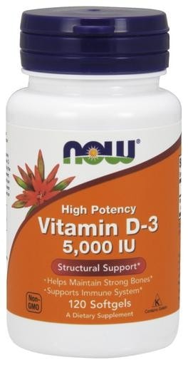 NOW Foods Vitamin D-3 5000IU 120softgels - AdvantageSupplements.com