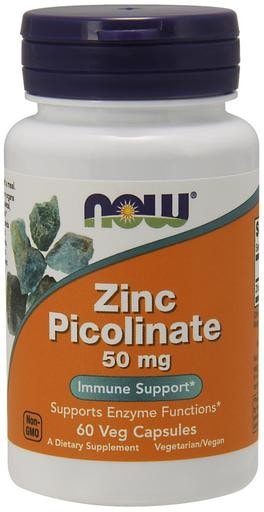 NOW Foods Zinc Picolinate 50mg 60 Veggie Caps - AdvantageSupplements.com