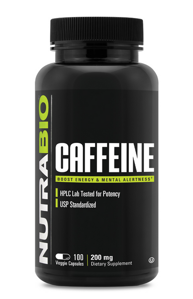 NutraBio Caffeine 200mg 100caps