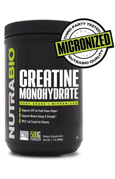 NutraBio Creatine Monohydrate 500 grams (100 servings)