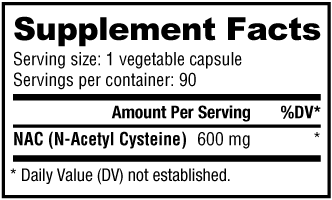 Nutrabio N-Acetyl Cysteine 600mg (NAC) 90caps