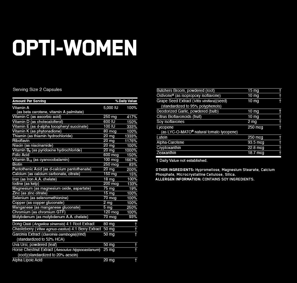 Optimum Nutrition Opti-Women 60caps - AdvantageSupplements.com